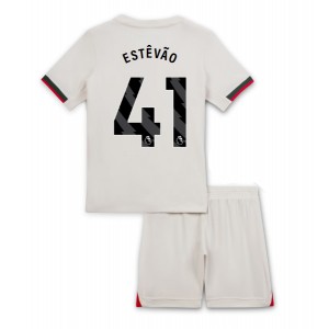 Fotbalové Dres Chelsea Estevao Willian #41 Dětské Venkovní Oblečení 2025-26 Krátký Rukáv (+ trenýrky)